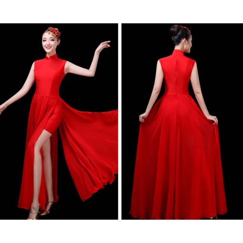 red chinese folk dance costumes for women chinese style traditional classical dance fan umbrella fairy drama cosplay dresses